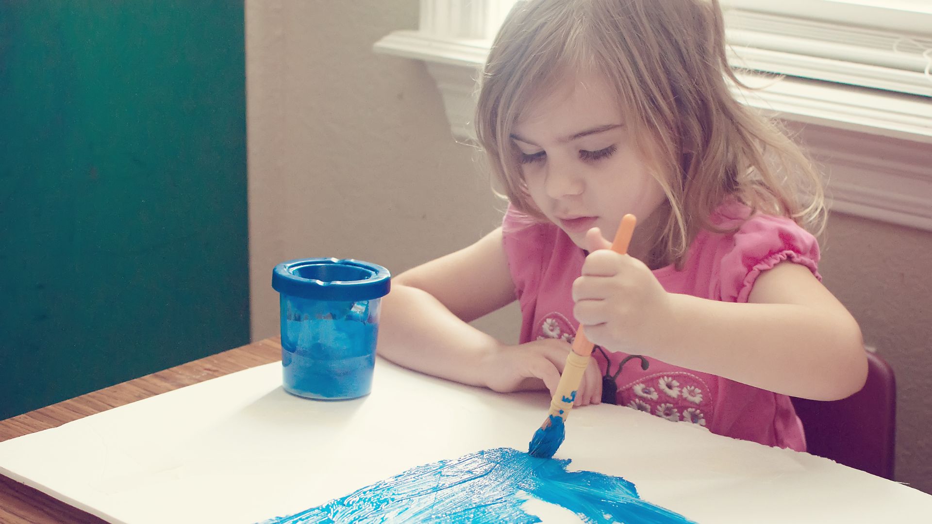 preschooler painting