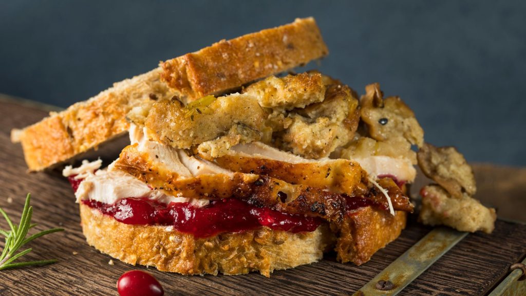 Sandwich with Thanksgiving Leftovers