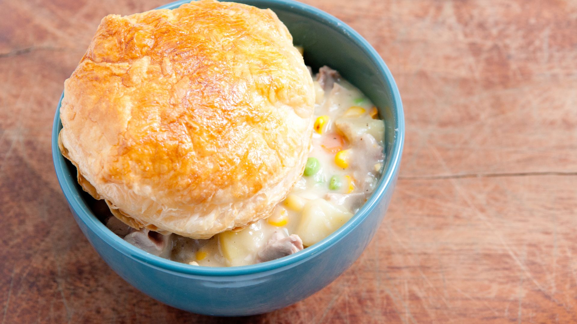 Turkey Pot Pie made with leftover Thanksgiving turkey