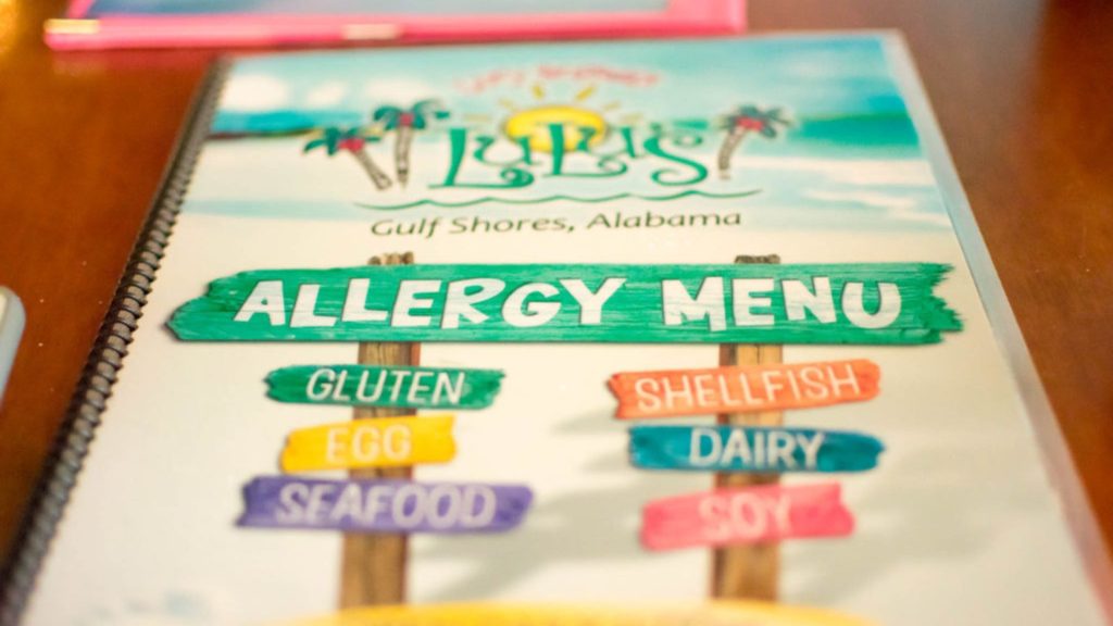 Lulu's Gulf Shores Allergy Menu