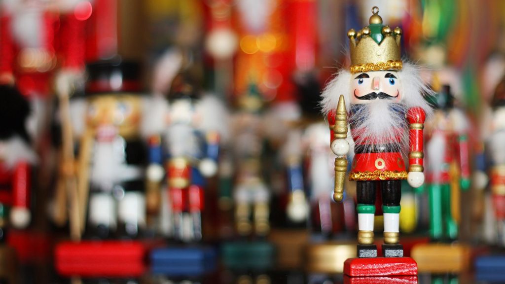 Wooden Nutcrackers on Display at Christmas