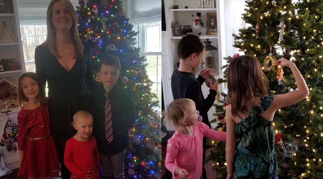 A family at Christmas after the loss of a spouse