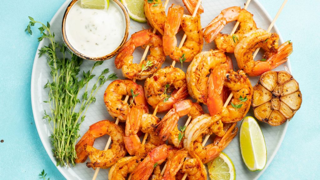 grilled shrimp on a plate