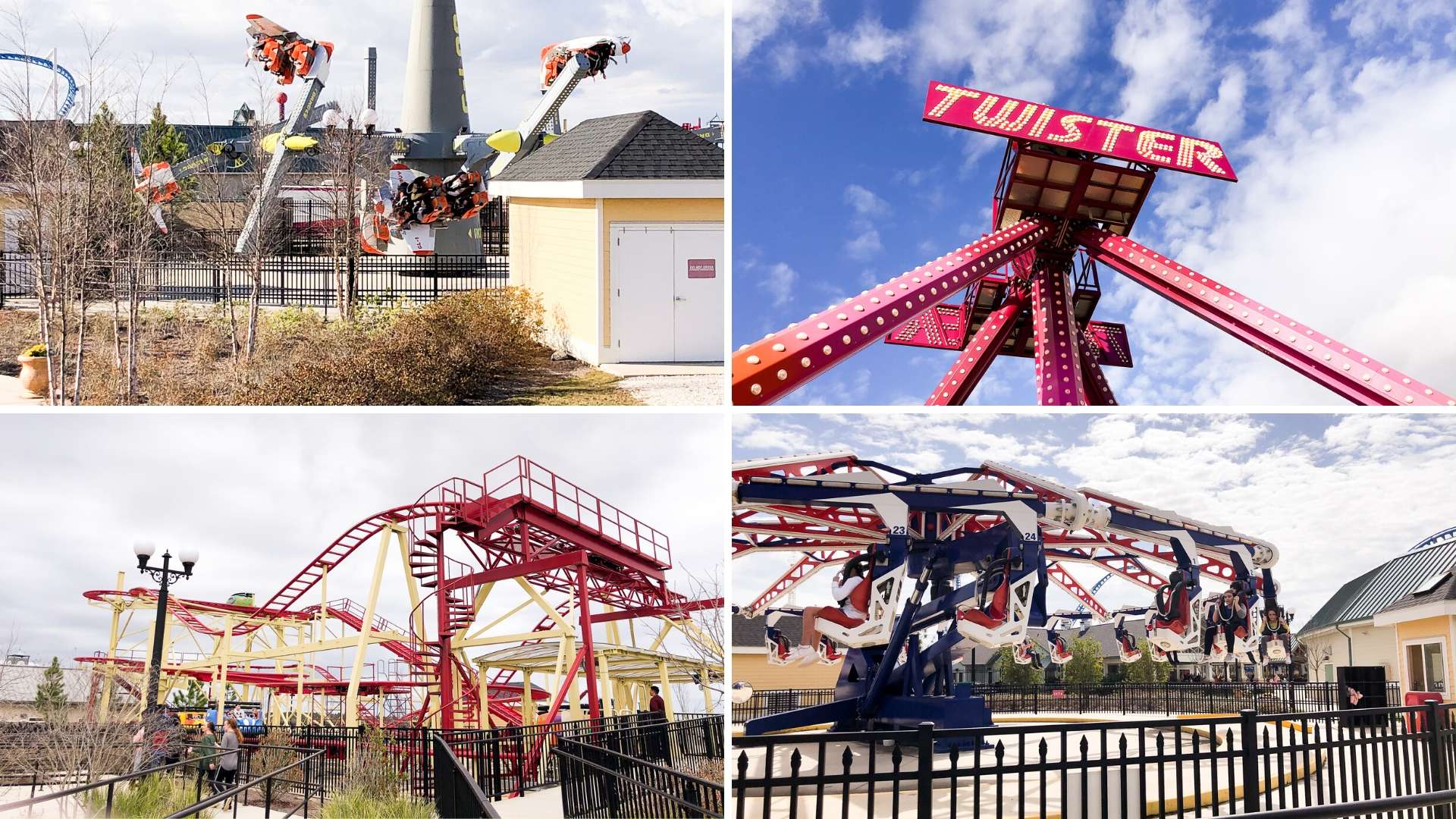 Thrill Rides - Twister, Air Racers, Alabama Wham'a and Crazy Mouse at OWA Foley Alabama 