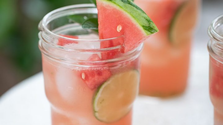 glass of watermelon sangria