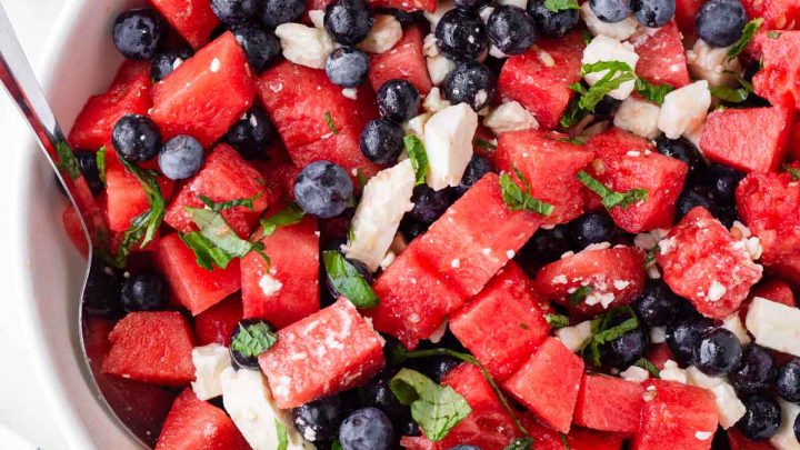 watermelon blueberry feta salad 5 min