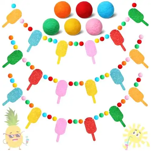 Summer Ice Cream Pom Pom Garland