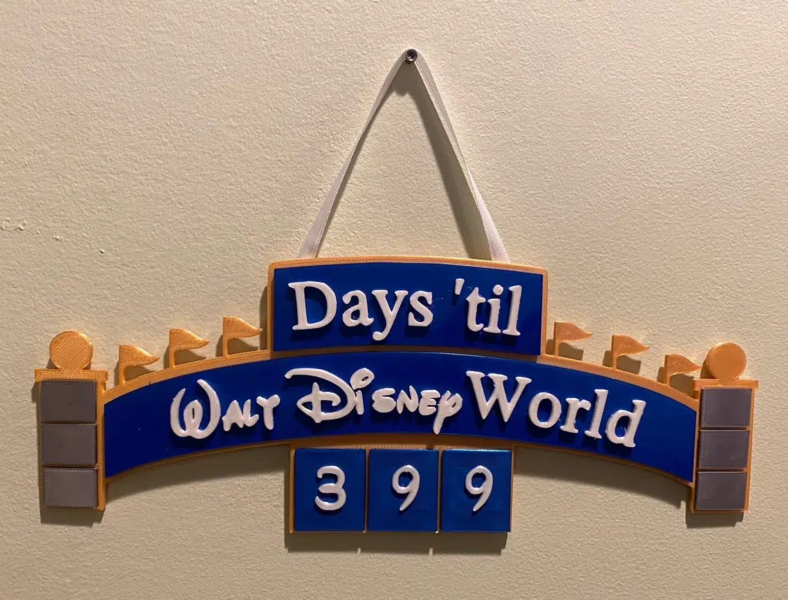 Disney World Vacation Countdown Sign Customizable